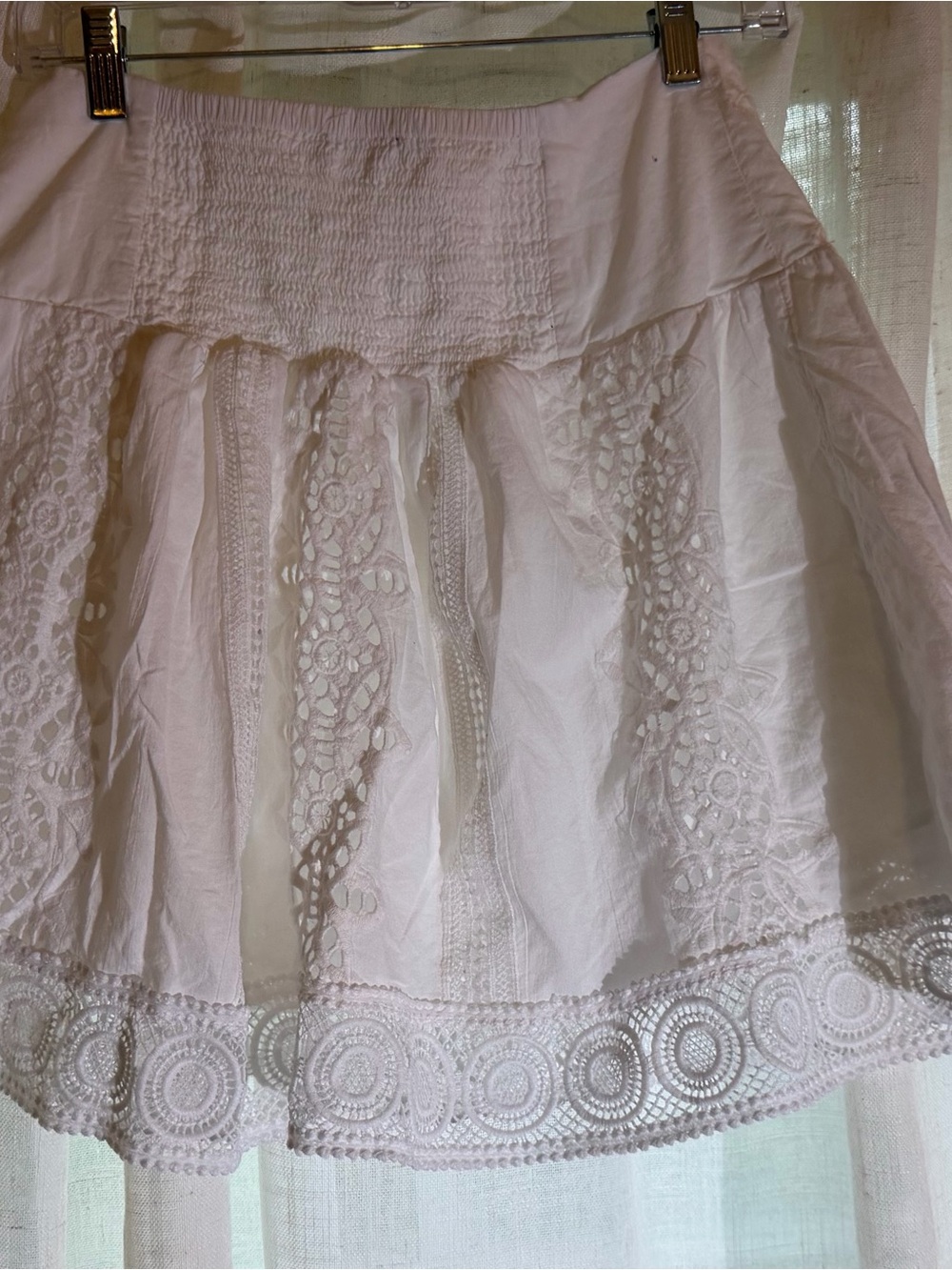 White House Black Market White Eyelet Lace Mini Skirt - Picture 3 of 5